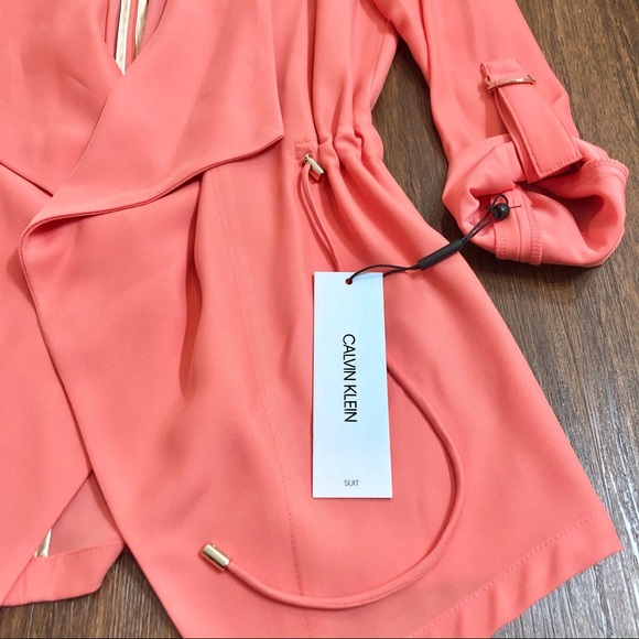 Calvin Klein Open Front Jacket Porcelain Rose - Picture 4 of 10